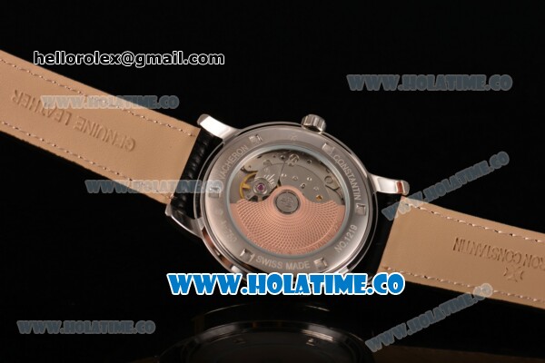 Vacheron Constantin Patrimony Miyota 9015 Automatic Steel Case with White Dial Black Roman Numeral Markers and Black Leather Strap - Click Image to Close